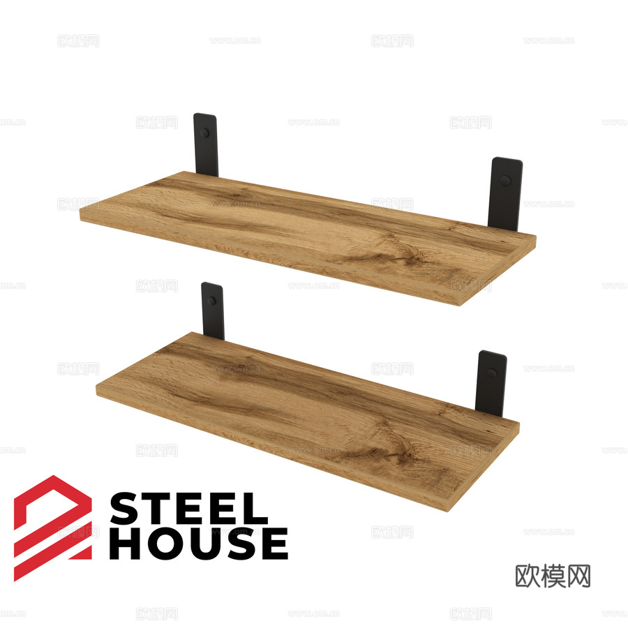 OM 厨房用阁楼2号钢制壁架3d模型下载