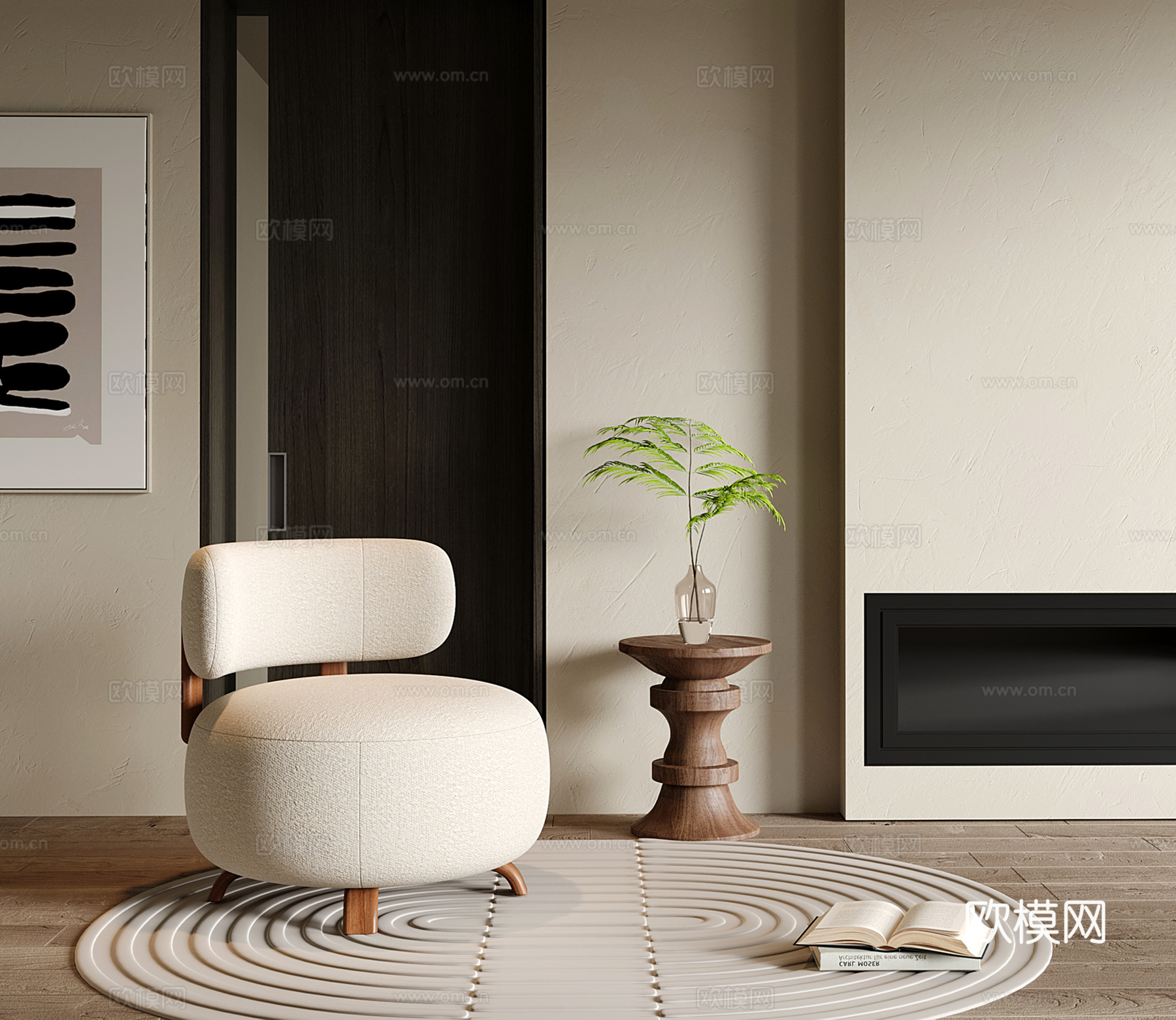 中古休闲椅 单人沙发 沙发椅3d模型下载