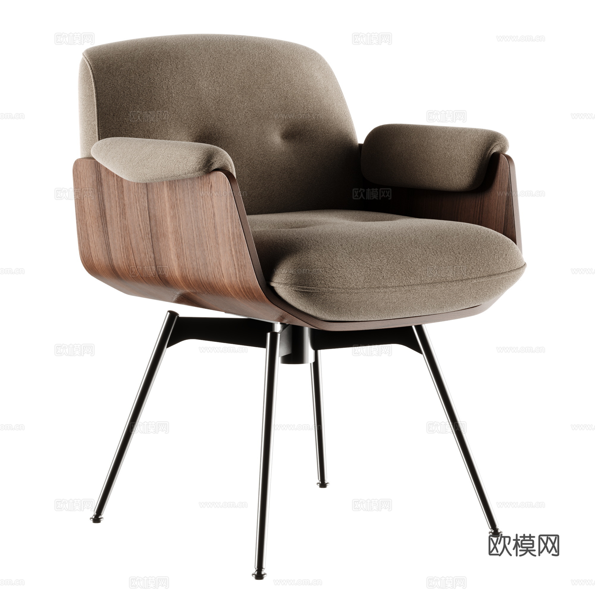 MINOTTI LAUREL DINING现代休闲椅 扶手椅su模型