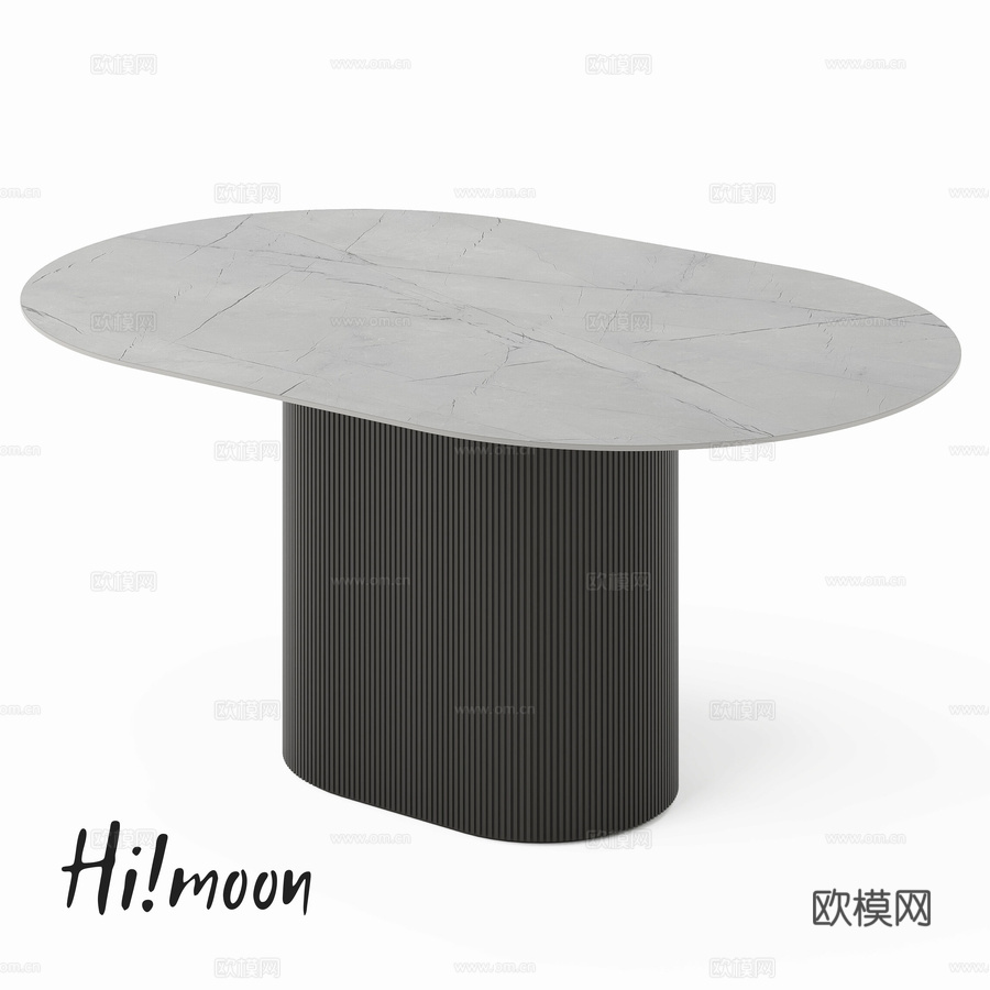 (OM)椭圆桌 Ain3d模型下载