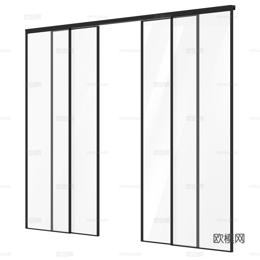 OM室内隔断隐形门3d模型下载