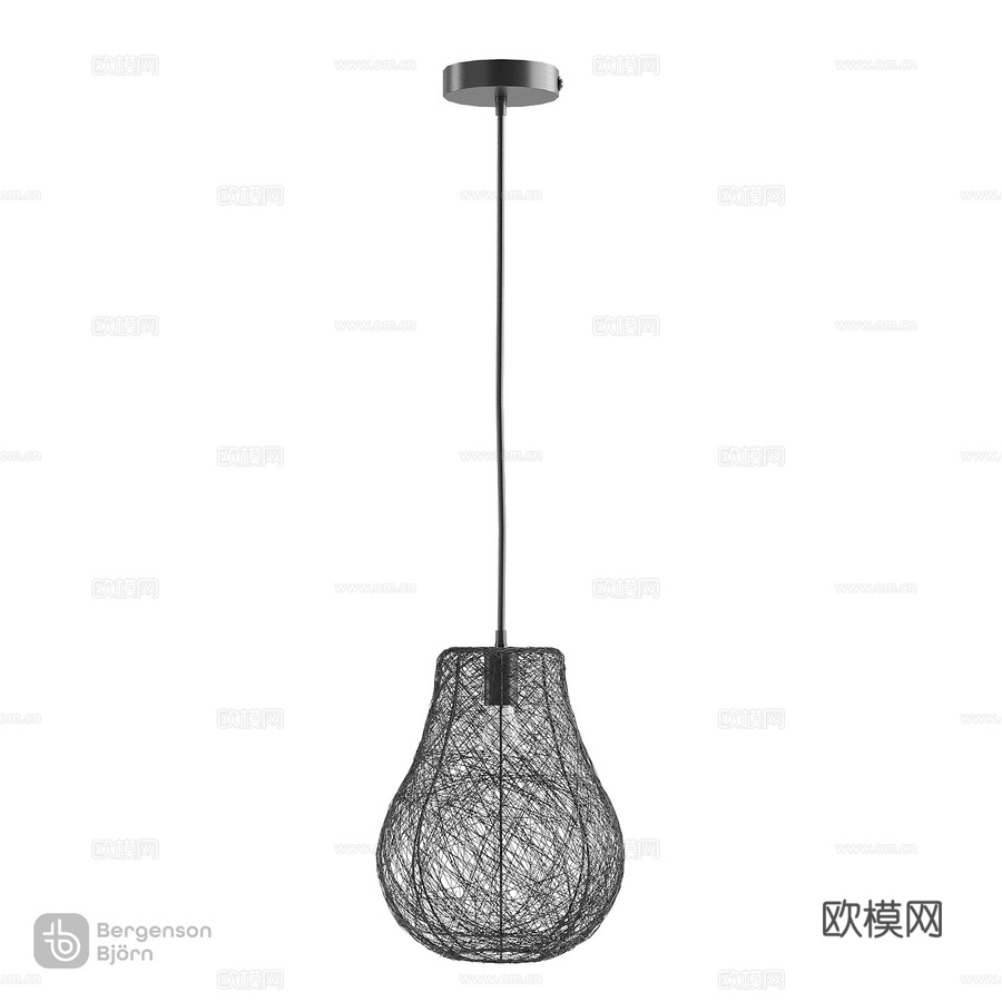 OM吊灯Vinger，黑色，Bergenson Bjorn3d模型下载