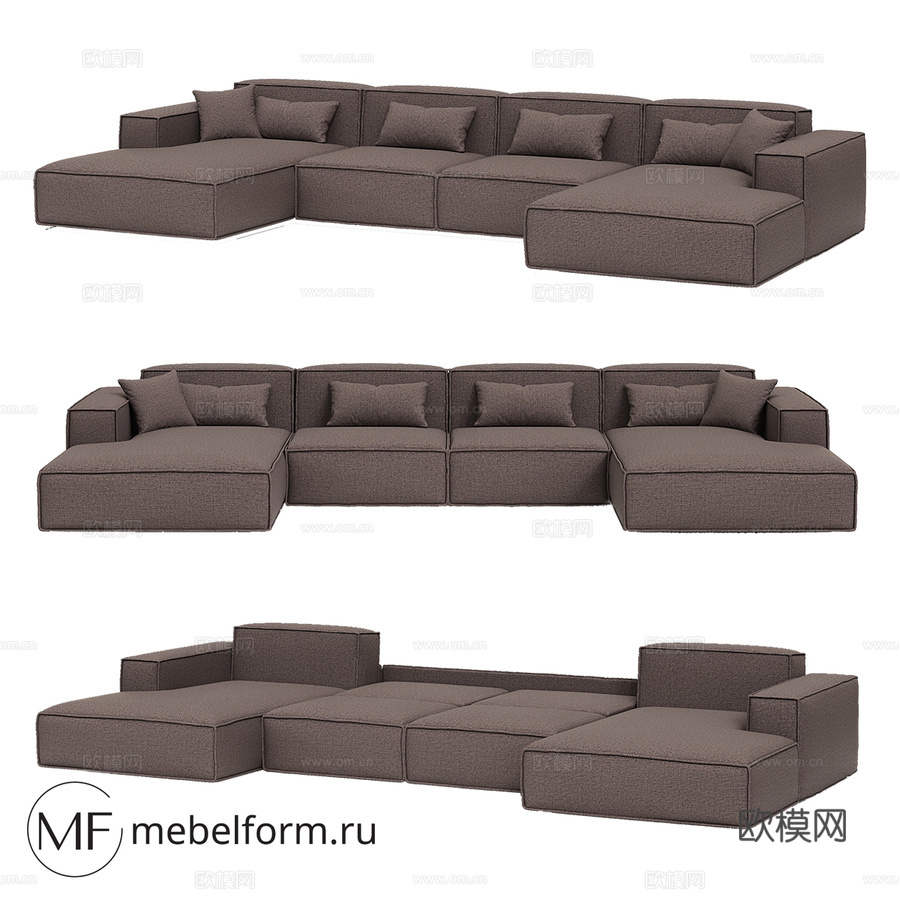 OM沙发LOFT U型款3d模型下载