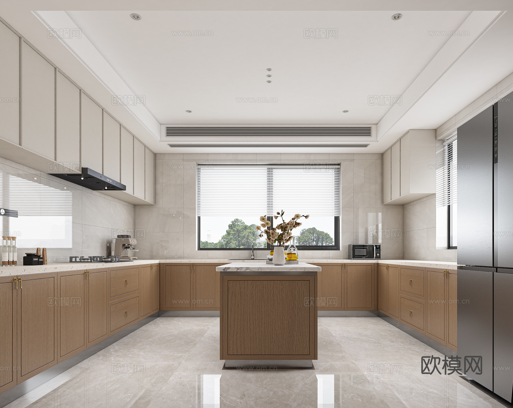 现代轻奢厨房3d模型下载