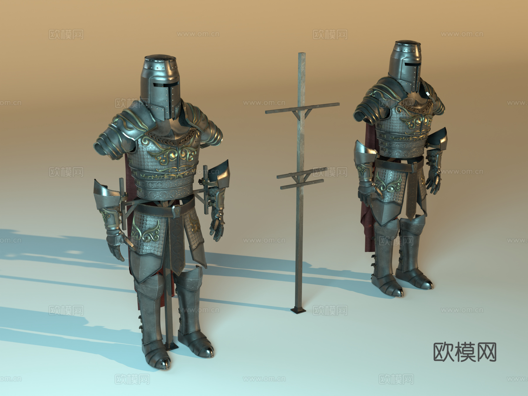 盔甲 中世纪盔甲 其实盔甲 战士盔甲 盔甲摆件su模型su模型