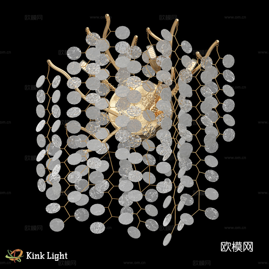 Avani灯具金色07873D,33 OM3d模型下载