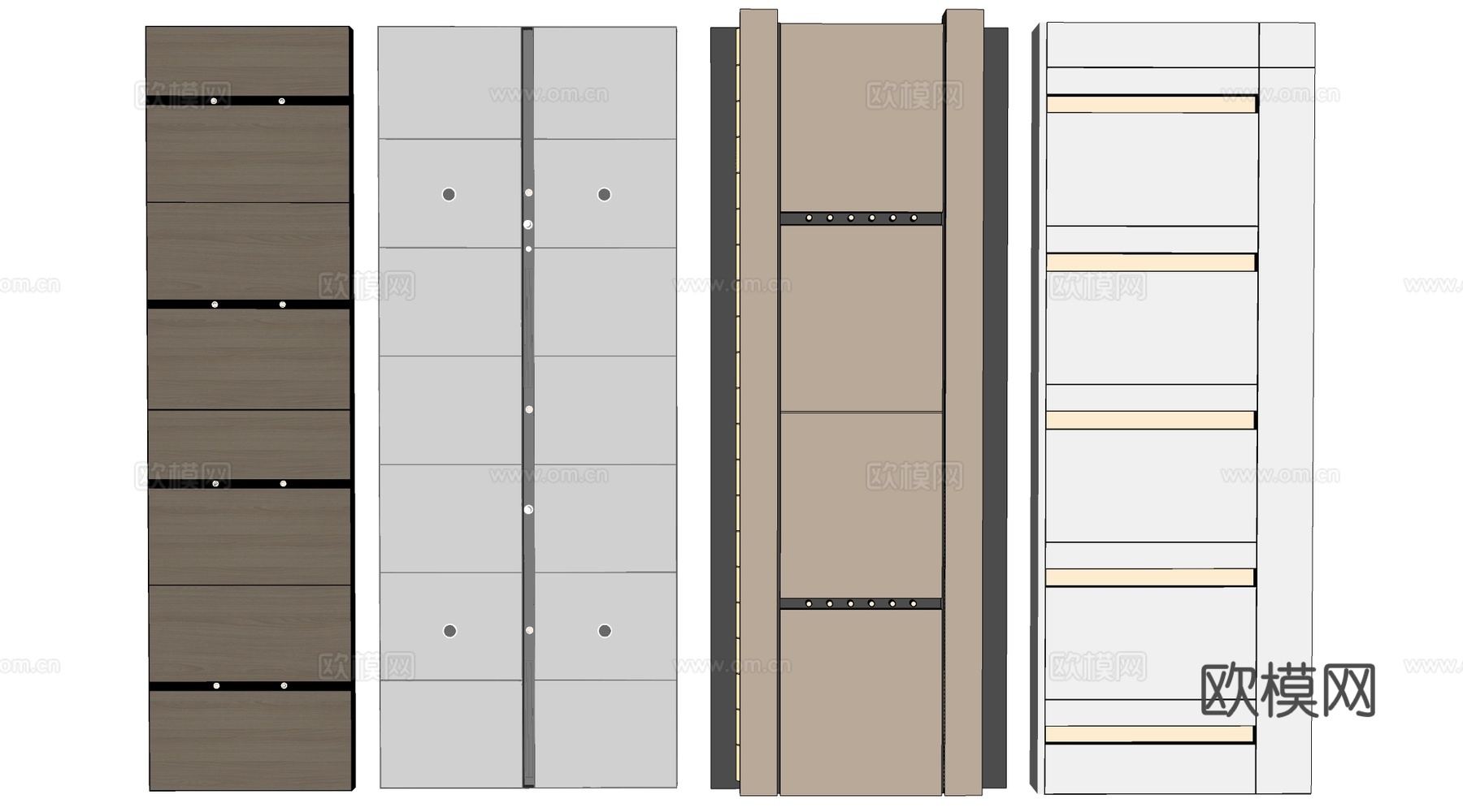 现代过道吊顶 集成吊顶 工装吊顶su模型