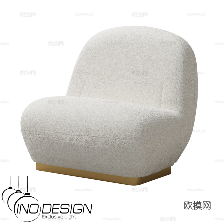 OM Inodesign Pacha 休闲椅 象牙色 01.3d模型下载