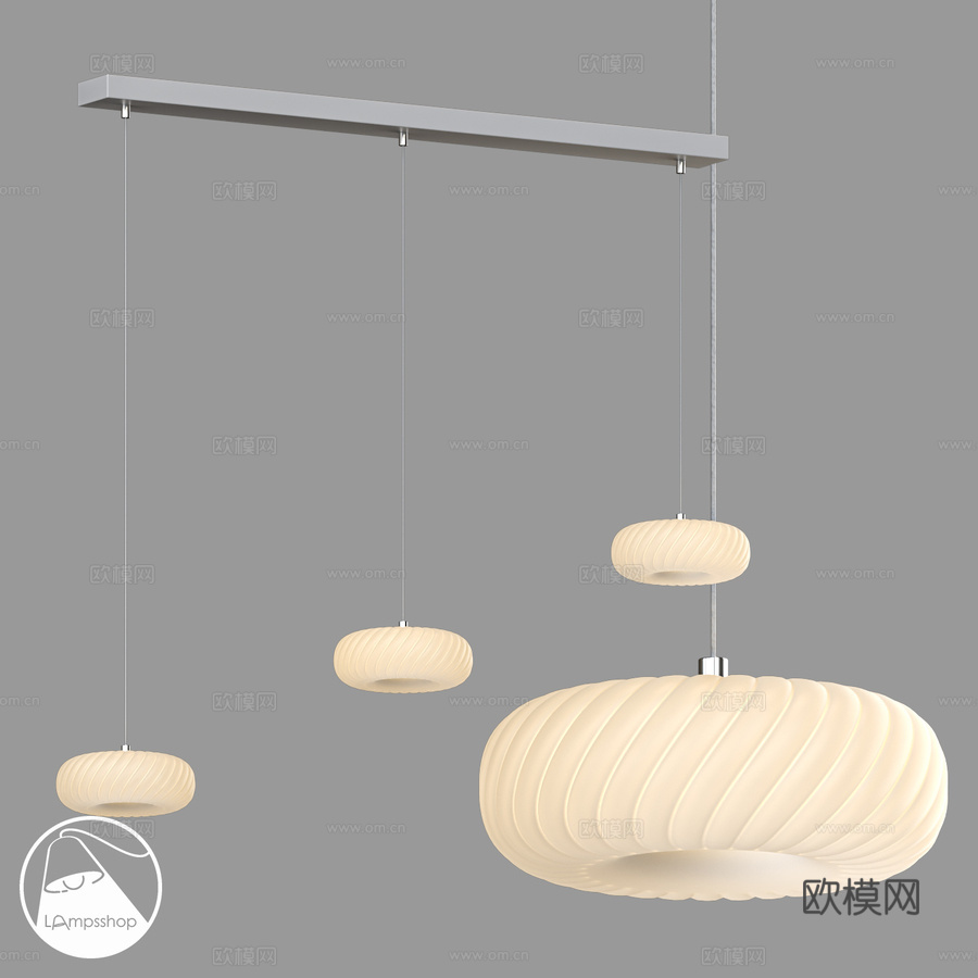 LampsShop.ru L1828 沙色吹制吊灯3d模型下载