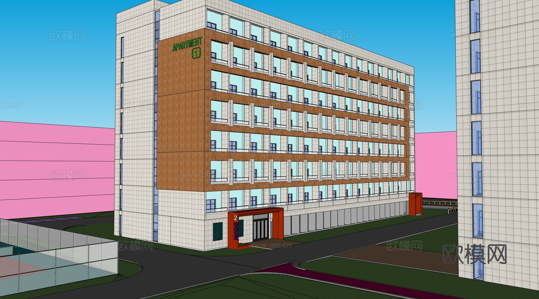 现代学校建筑 学校宿舍建筑 公寓建筑 人才公寓su模型