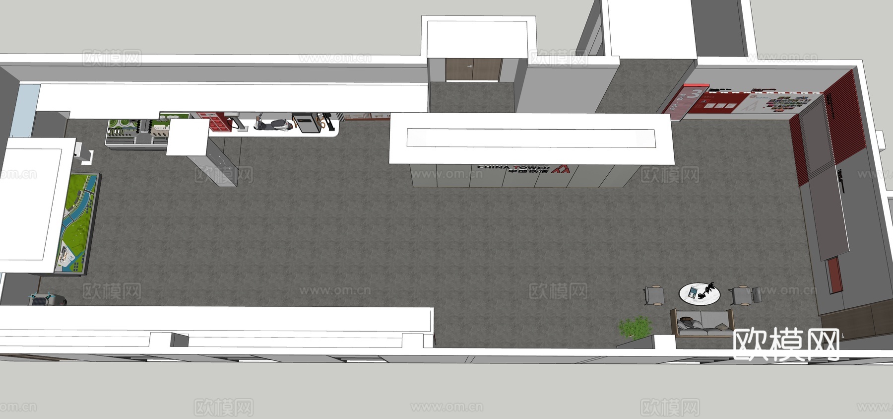 现代党建展厅su模型