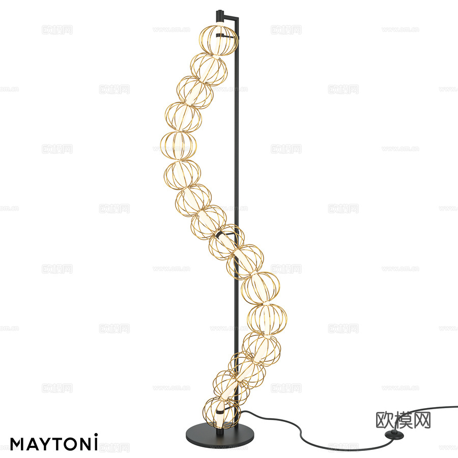 落地灯（落地灯）金色笼子 MOD216FL-L38G33d模型下载