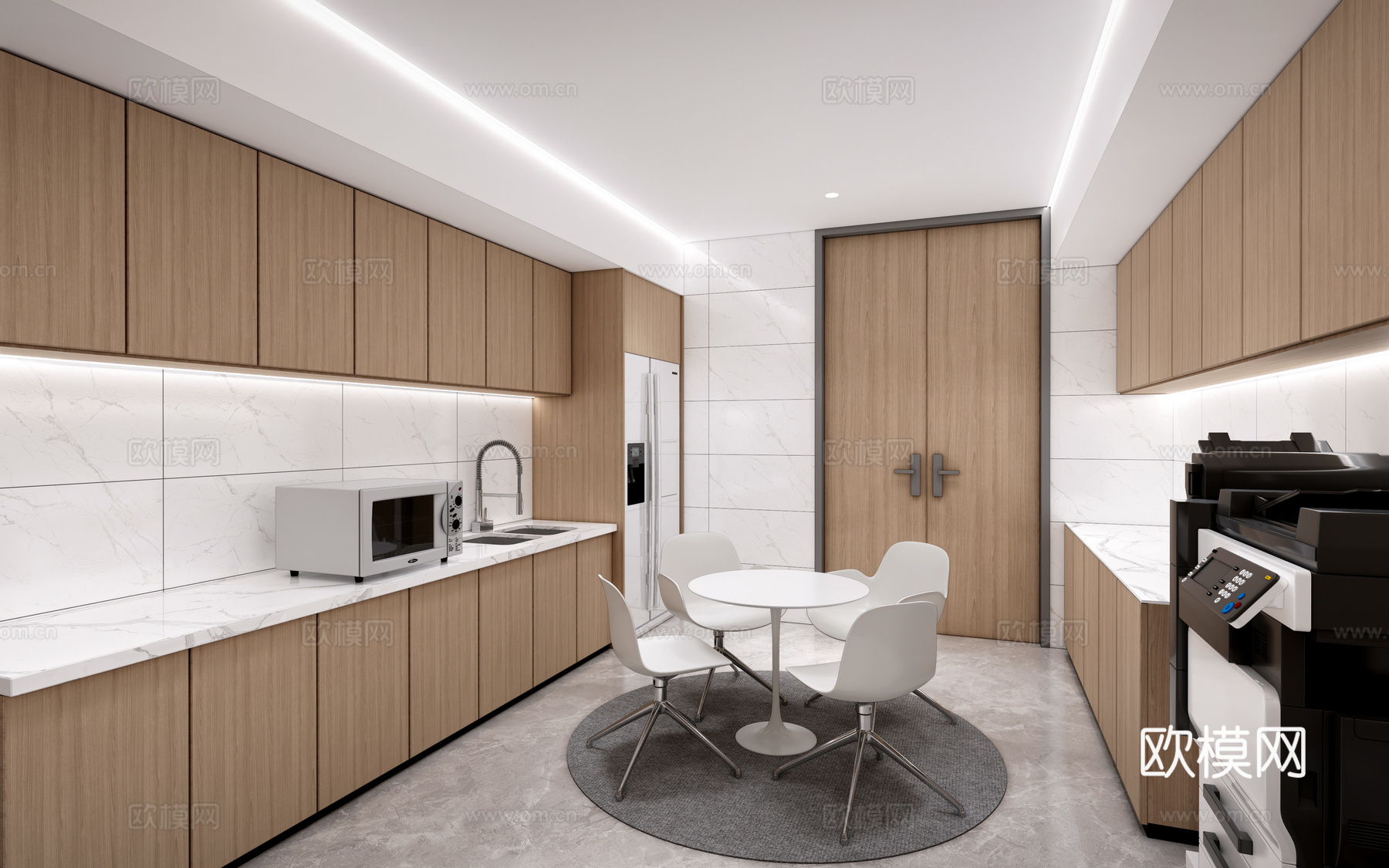 现代公司茶水间 公司休息区 公司水吧台su模型