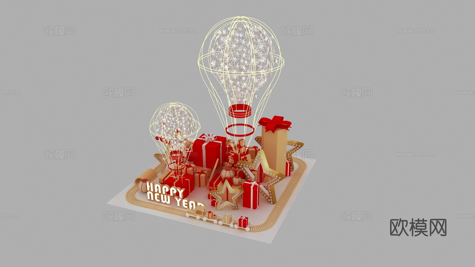 美陈DP点新年商业美陈拍照打卡点3d模型下载