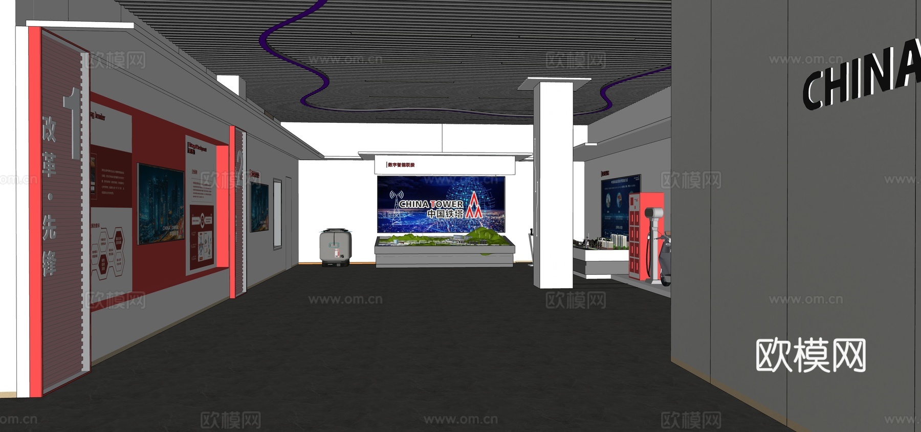 现代党建展厅su模型