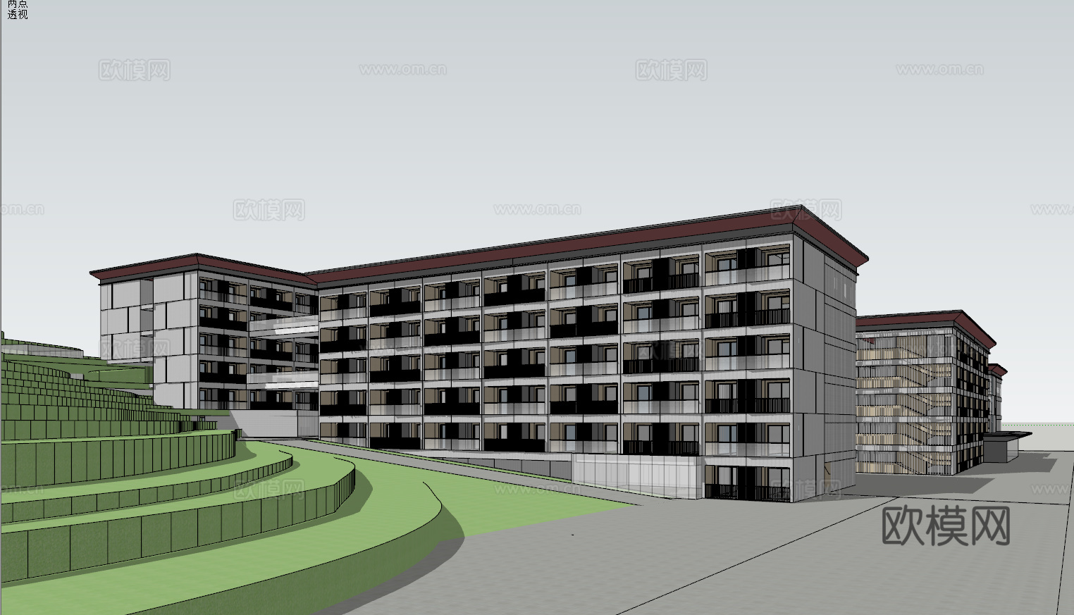 现代学校建筑 学校宿舍建筑 公寓建筑 人才公寓su模型