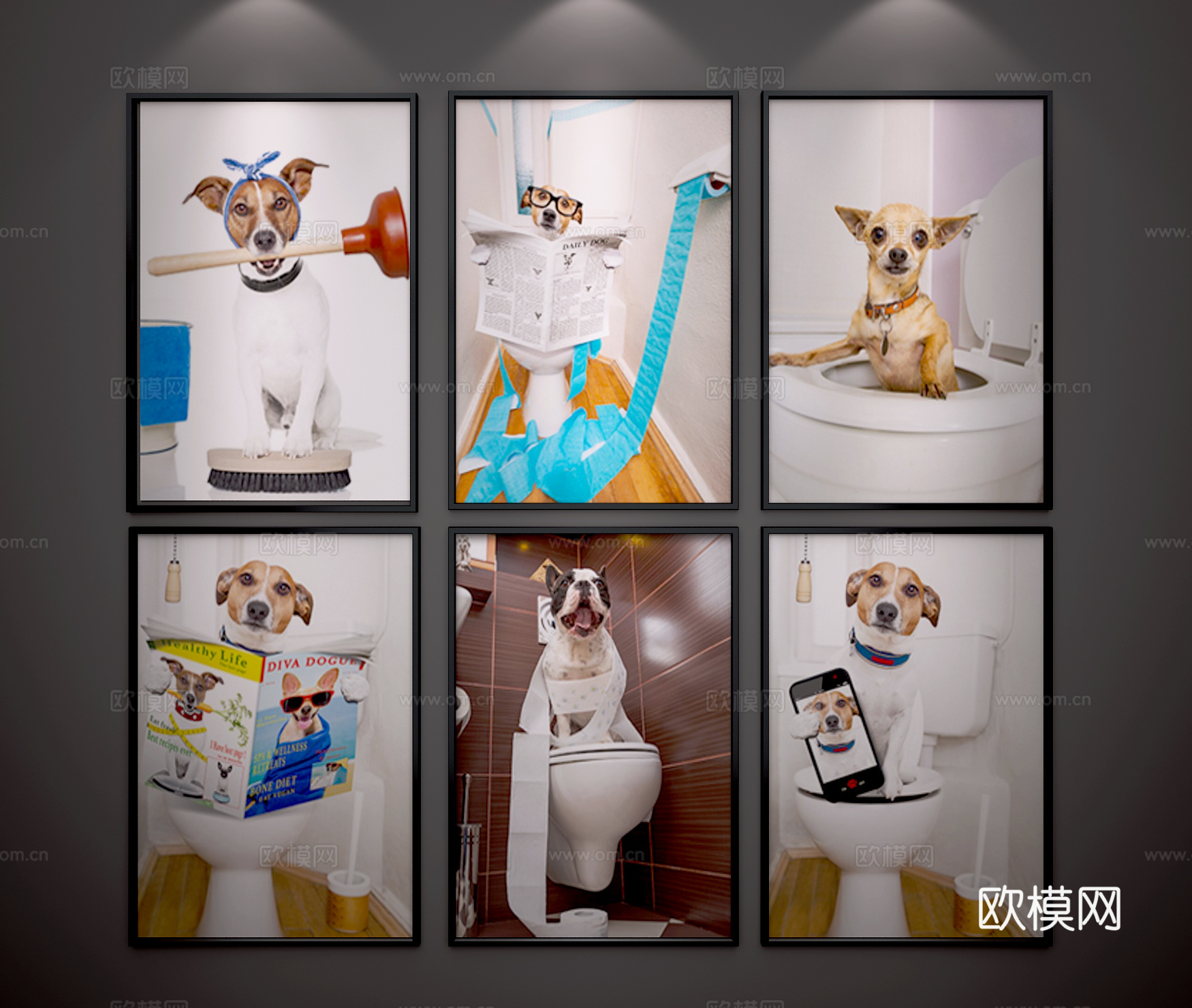 现代卡通挂画3d模型下载（渲染图2）