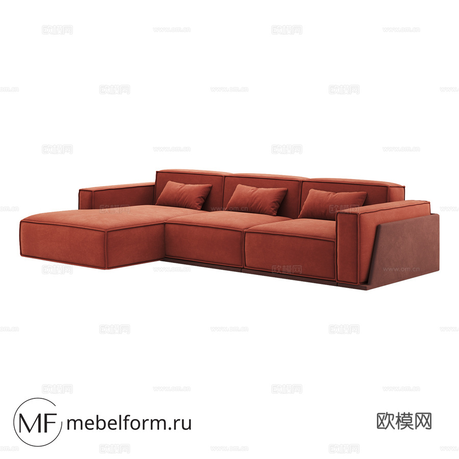 OM沙发都灵转角款3d模型下载