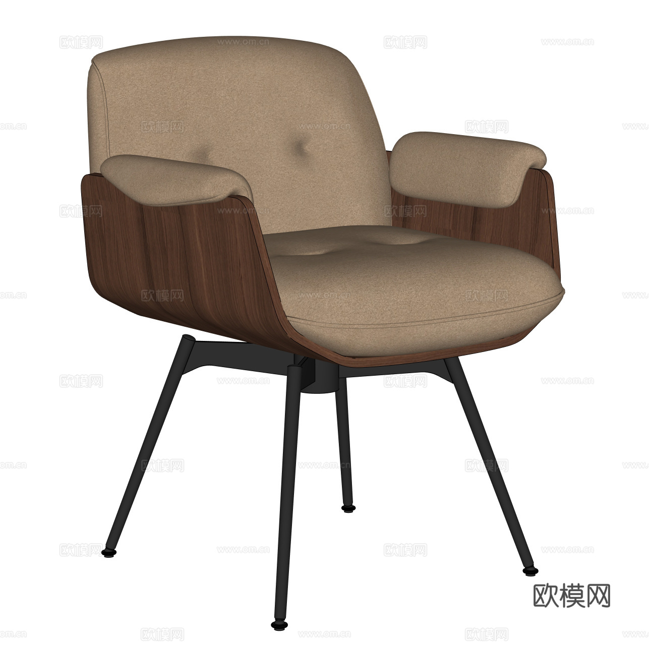 MINOTTI LAUREL DINING现代休闲椅 扶手椅su模型