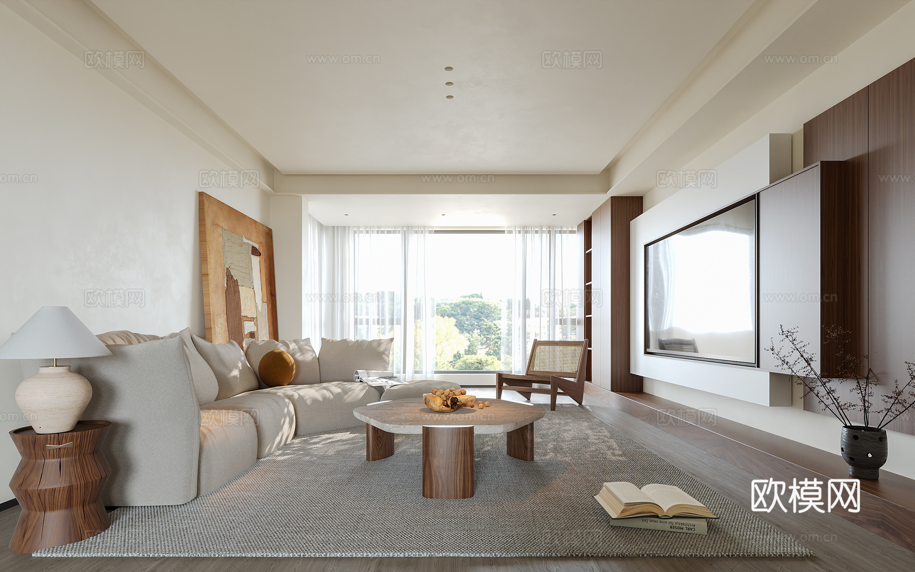 中古风客厅su模型