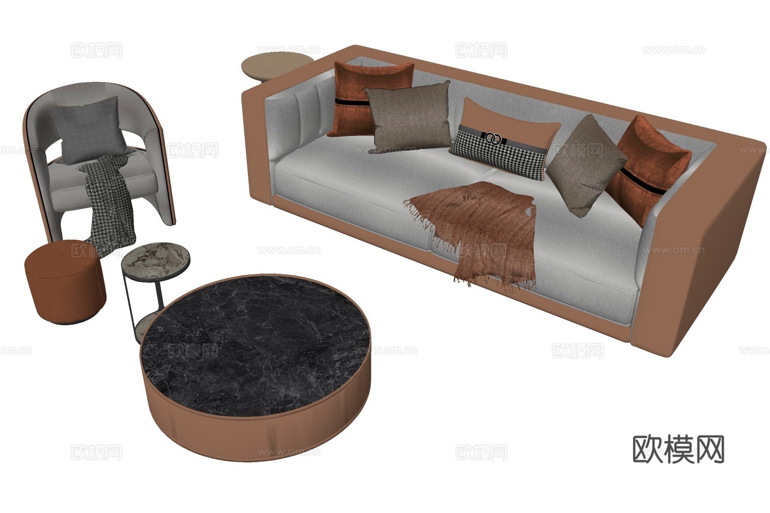 沙发茶几su模型