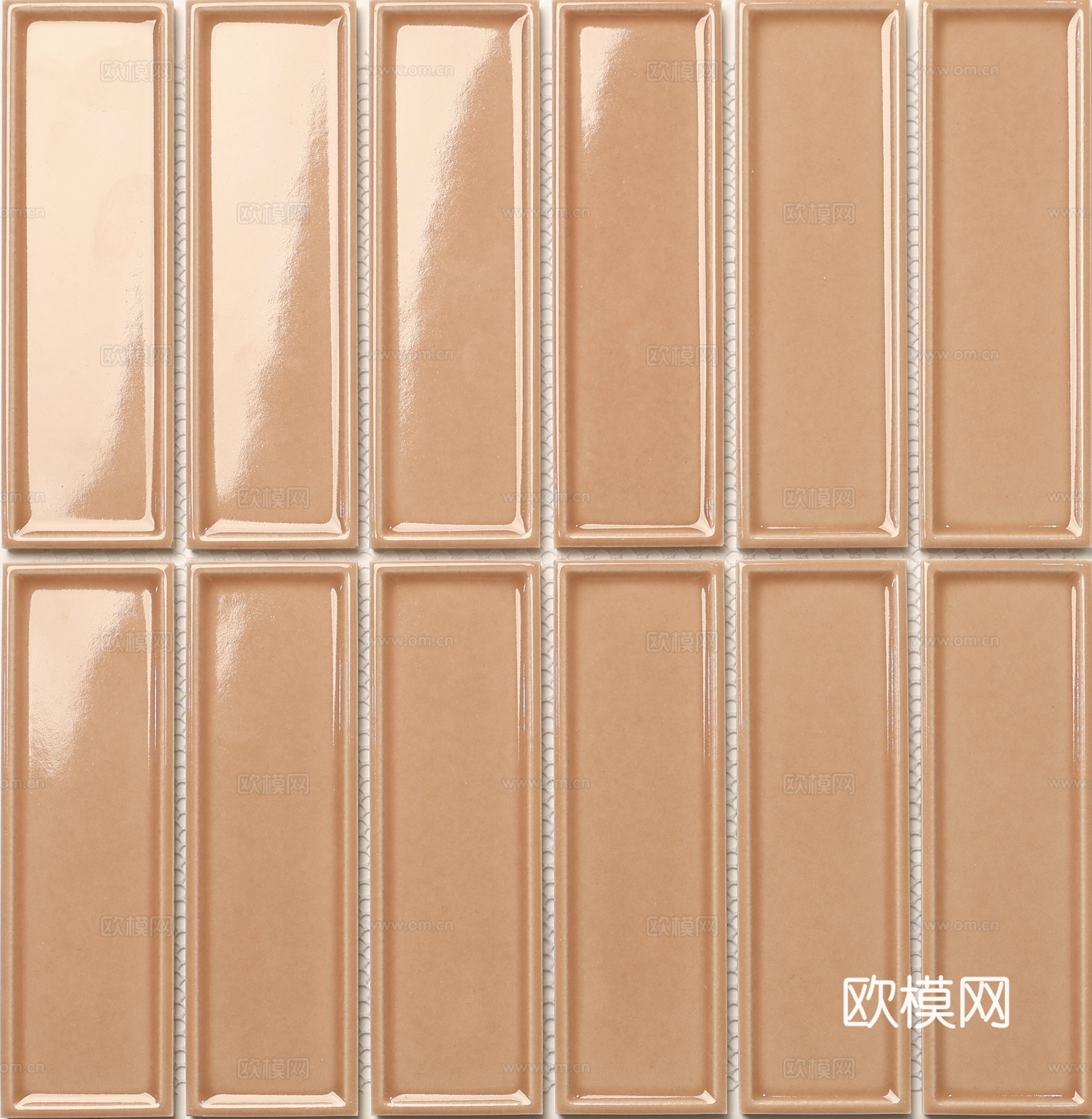 奶茶色复古长条砖 中古风厨房卫生间墙砖 无缝贴图