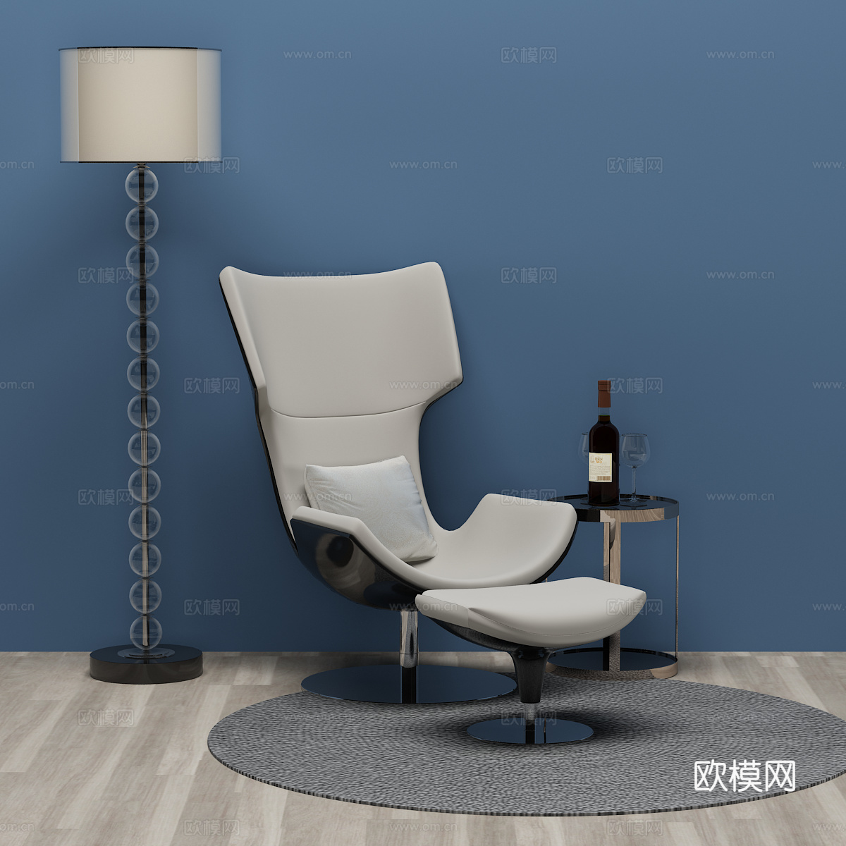 现代休闲椅 椅子 单椅 沙发椅3d模型下载（渲染图2）