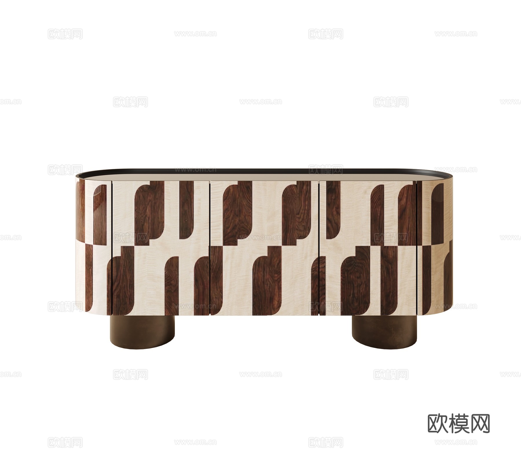 意式轻奢边柜su模型