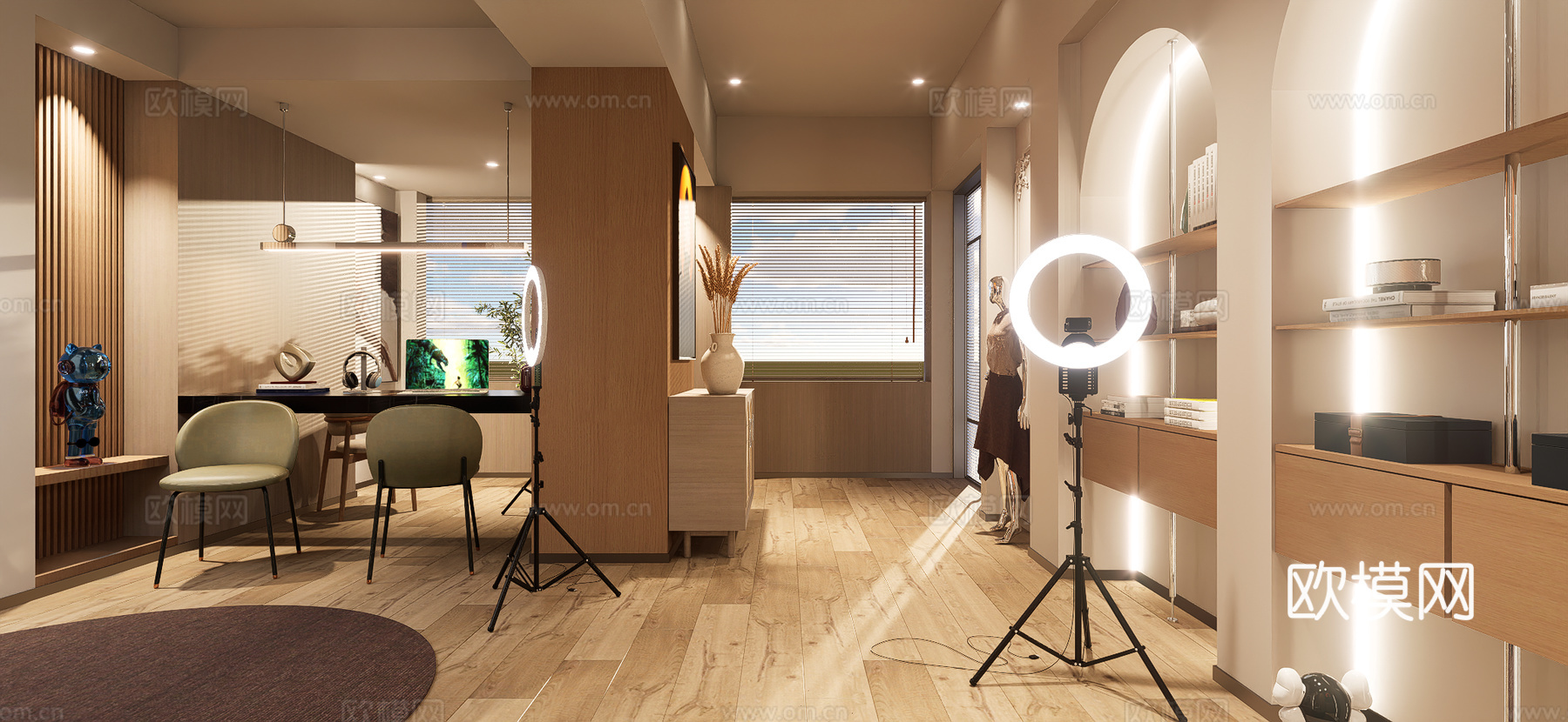 现代服装店直播间3d模型下载（渲染图5）