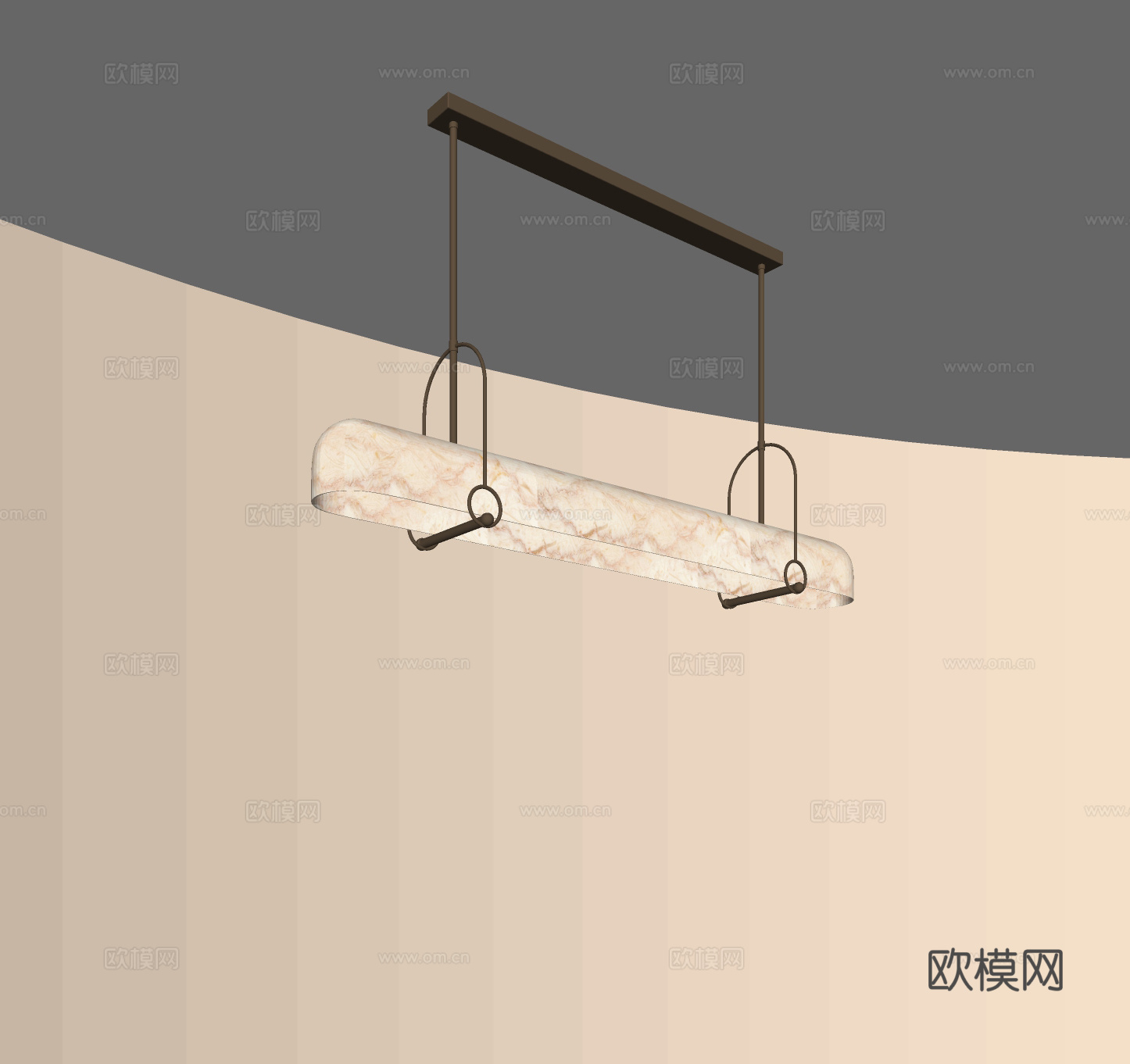 现代餐厅吊灯 长条吊灯 艺术吊灯 前台吊灯 吧台吊灯su模型