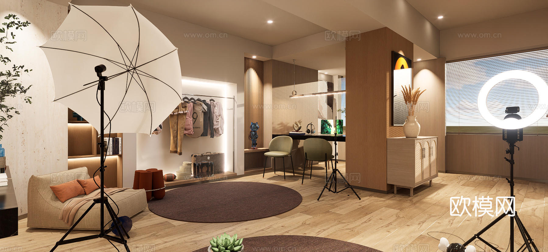 现代服装店直播间3d模型下载（渲染图6）