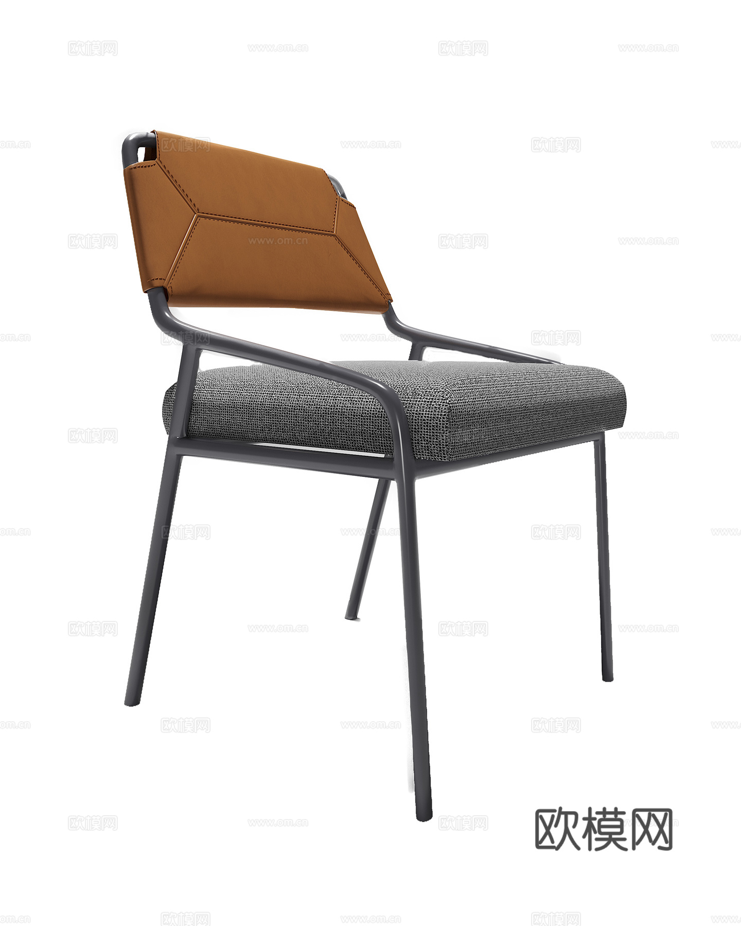 现代休闲编织办公单椅3d模型下载（渲染图2）