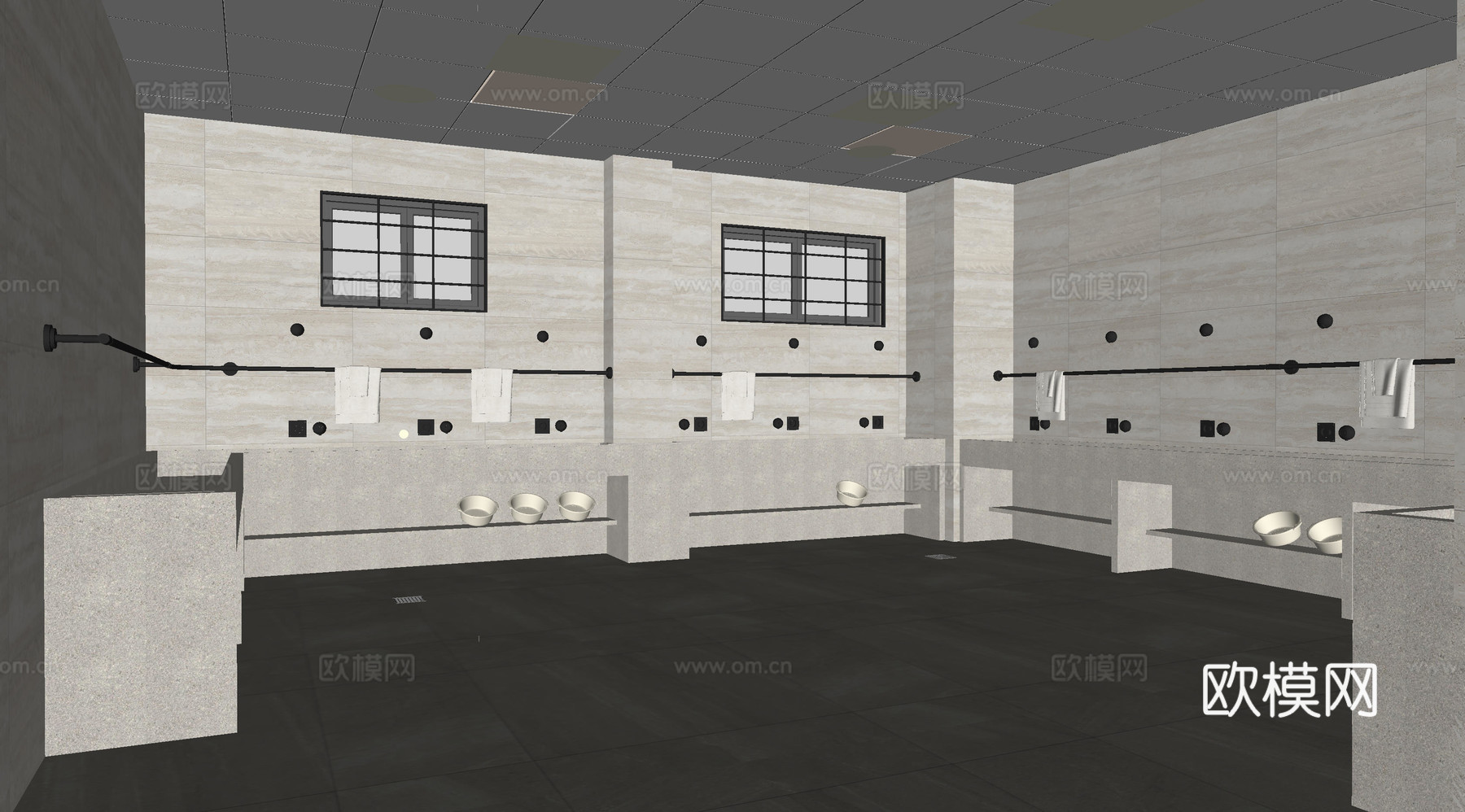 现代公共卫生间su模型