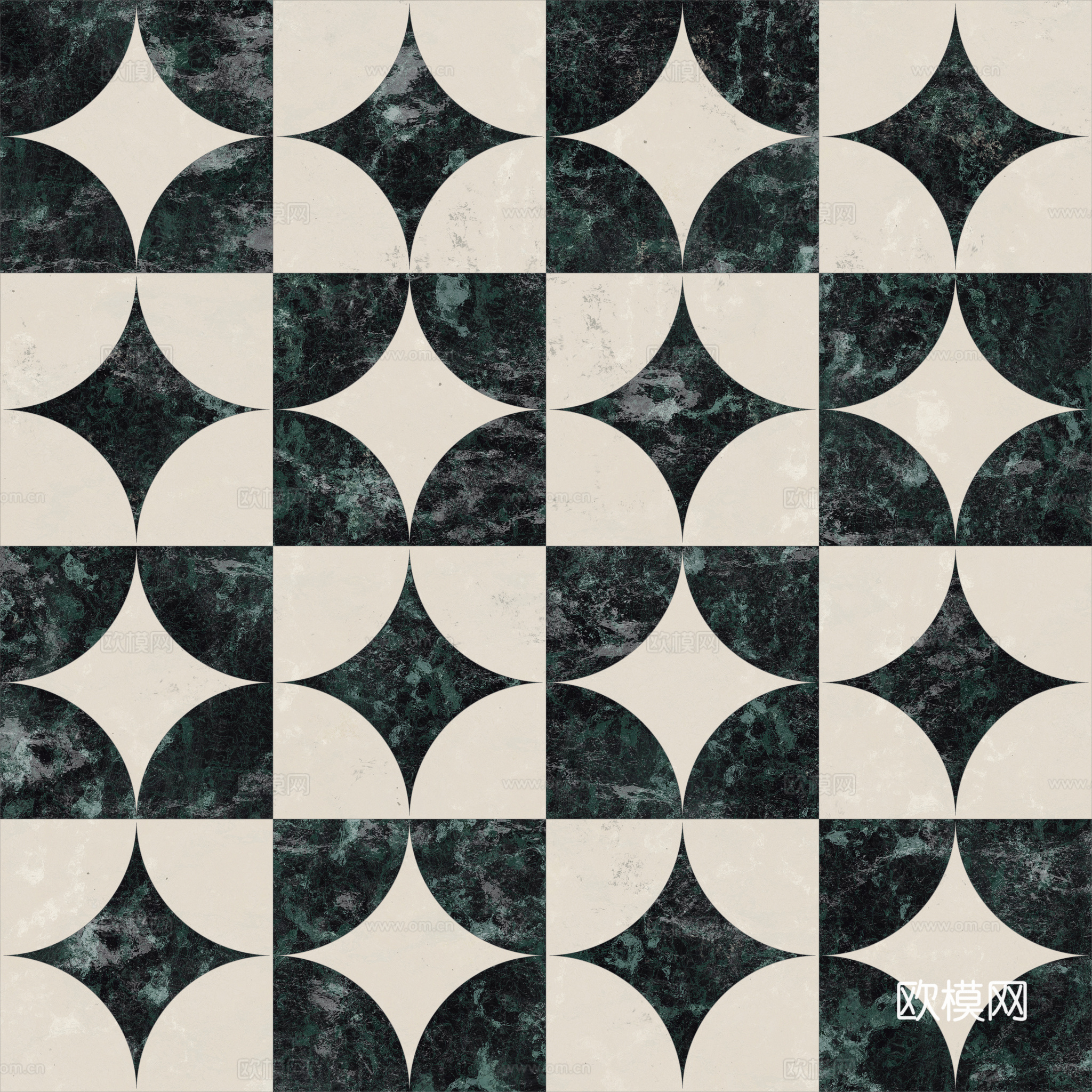 法式复古几何花砖艺术砖贴图