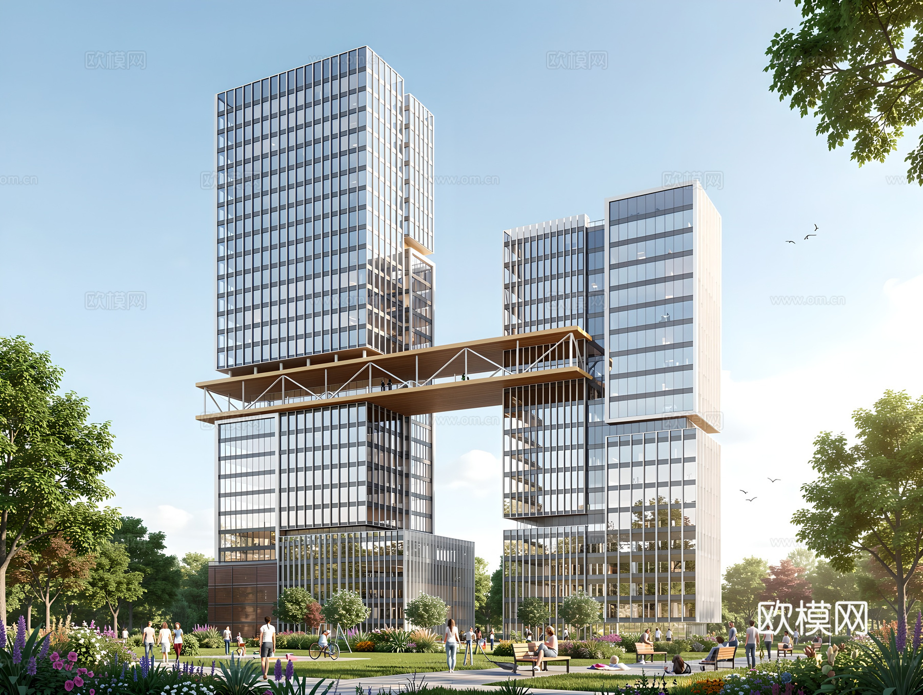 高层办公楼  现代办公楼  商业综合体  现代高层酒店建筑su模型