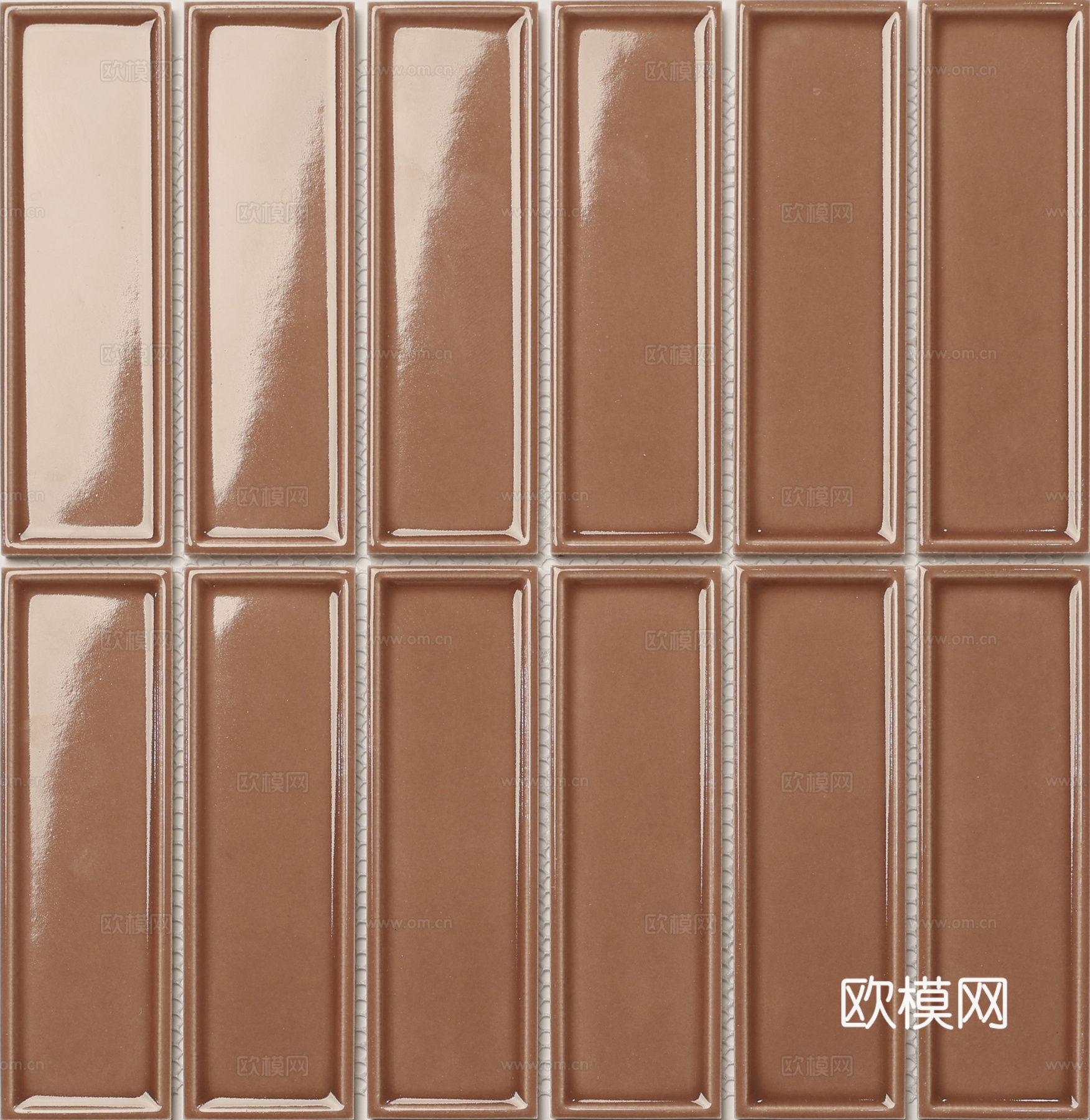 焦糖色复古长条砖 中古风厨房卫生间墙砖 无缝贴图