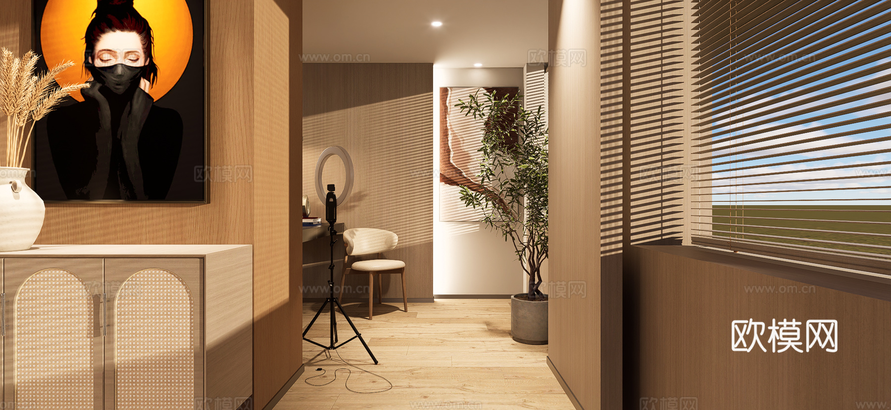 现代服装店直播间3d模型下载（渲染图3）