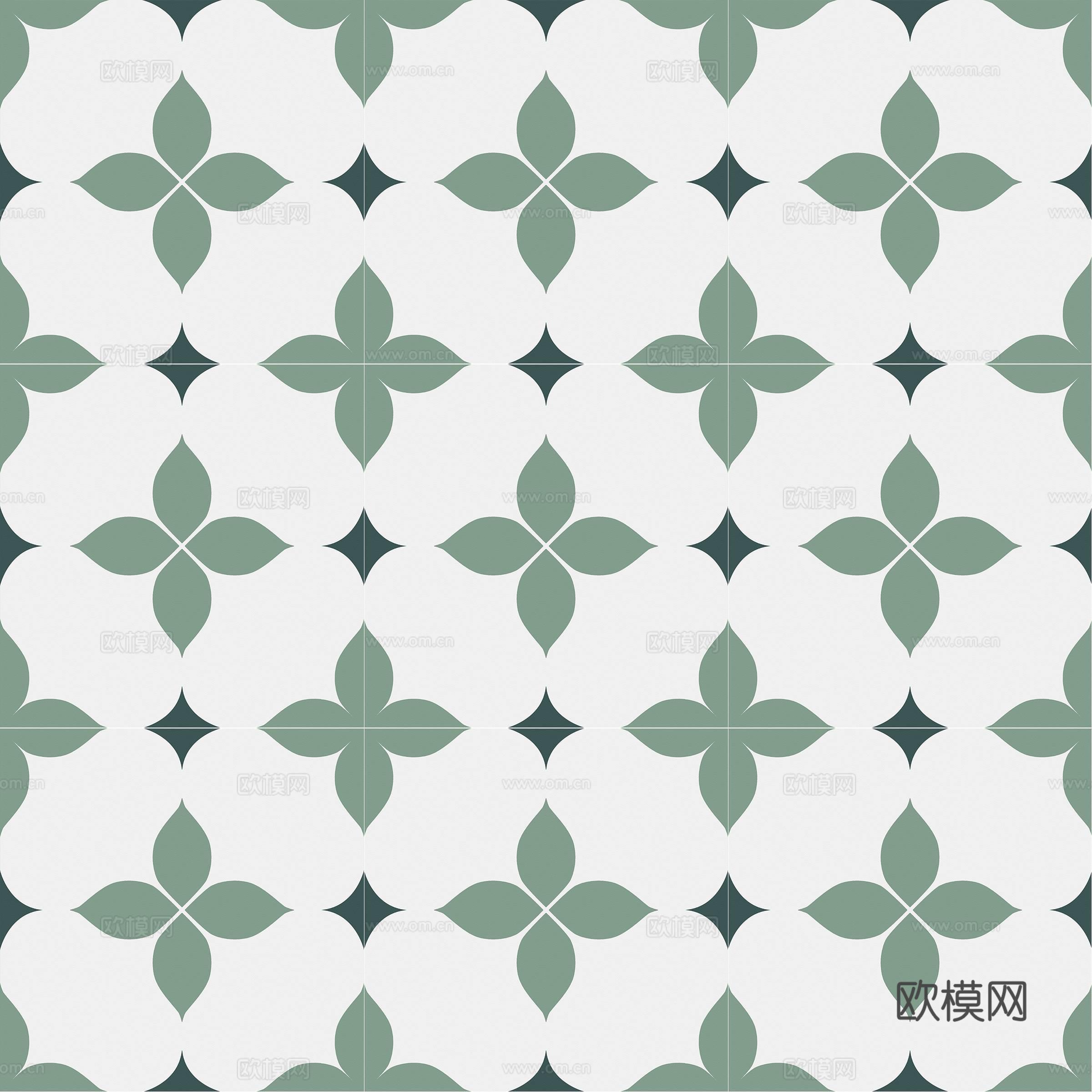 法式复古小花砖 几何彩色花砖