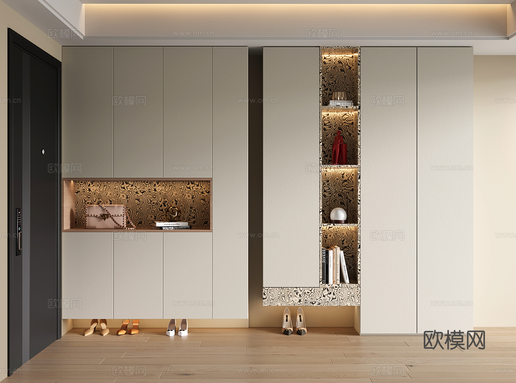 现代玄关鞋柜 入户鞋柜su模型