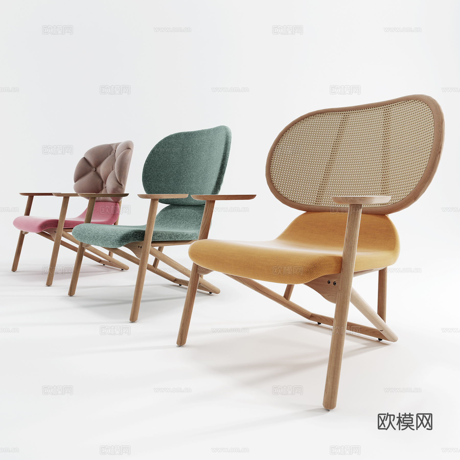 北欧休闲椅 单人椅3d模型下载（渲染图2）