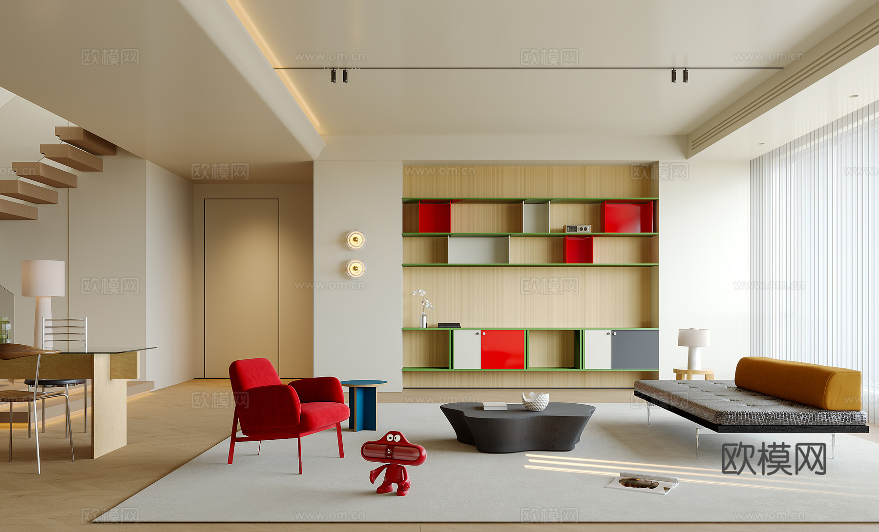 现代客餐厅su模型