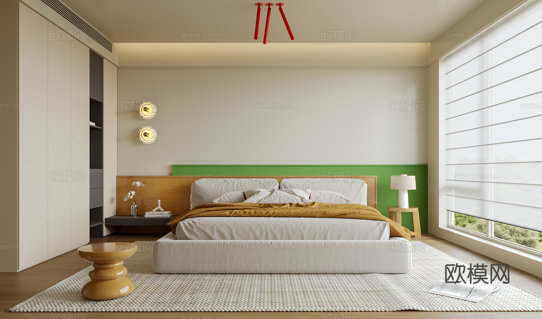 现代卧室su模型