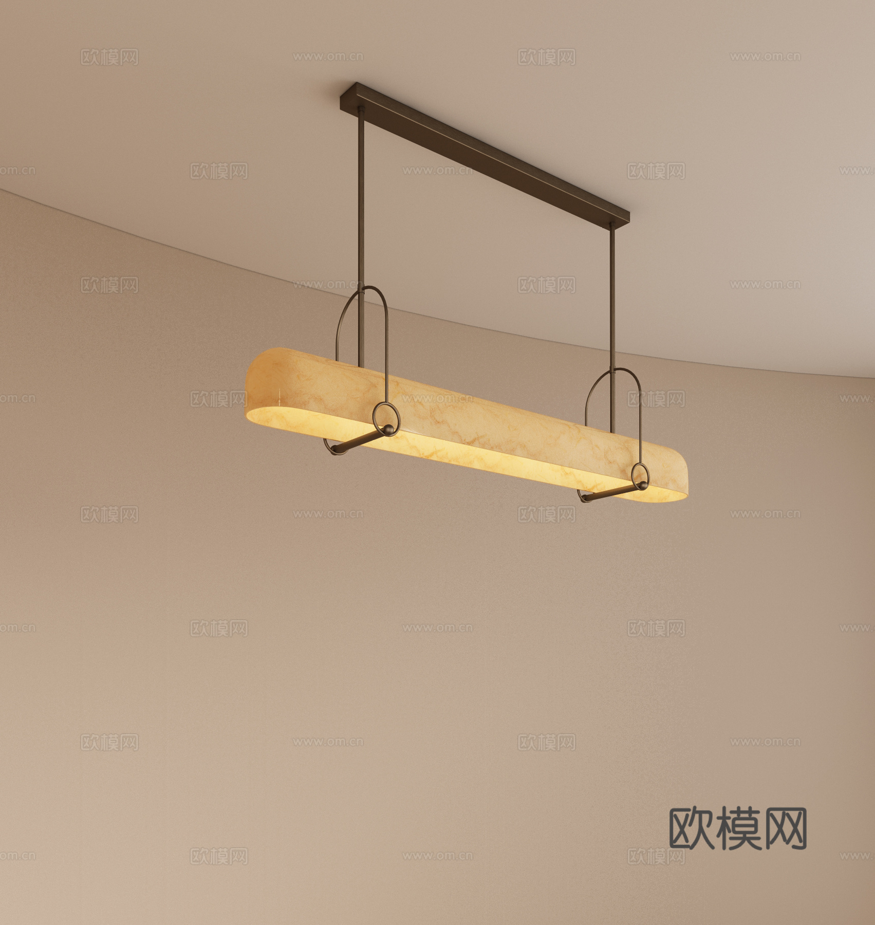 现代餐厅吊灯 长条吊灯 艺术吊灯 前台吊灯 吧台吊灯su模型