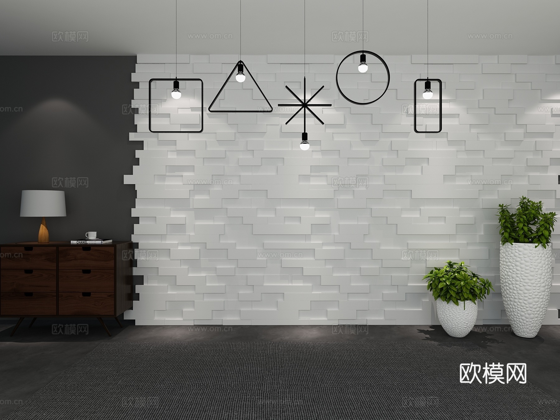 北欧创意箱子背景墙 柜门造型墙 工业风箱子 动物书架3d模型