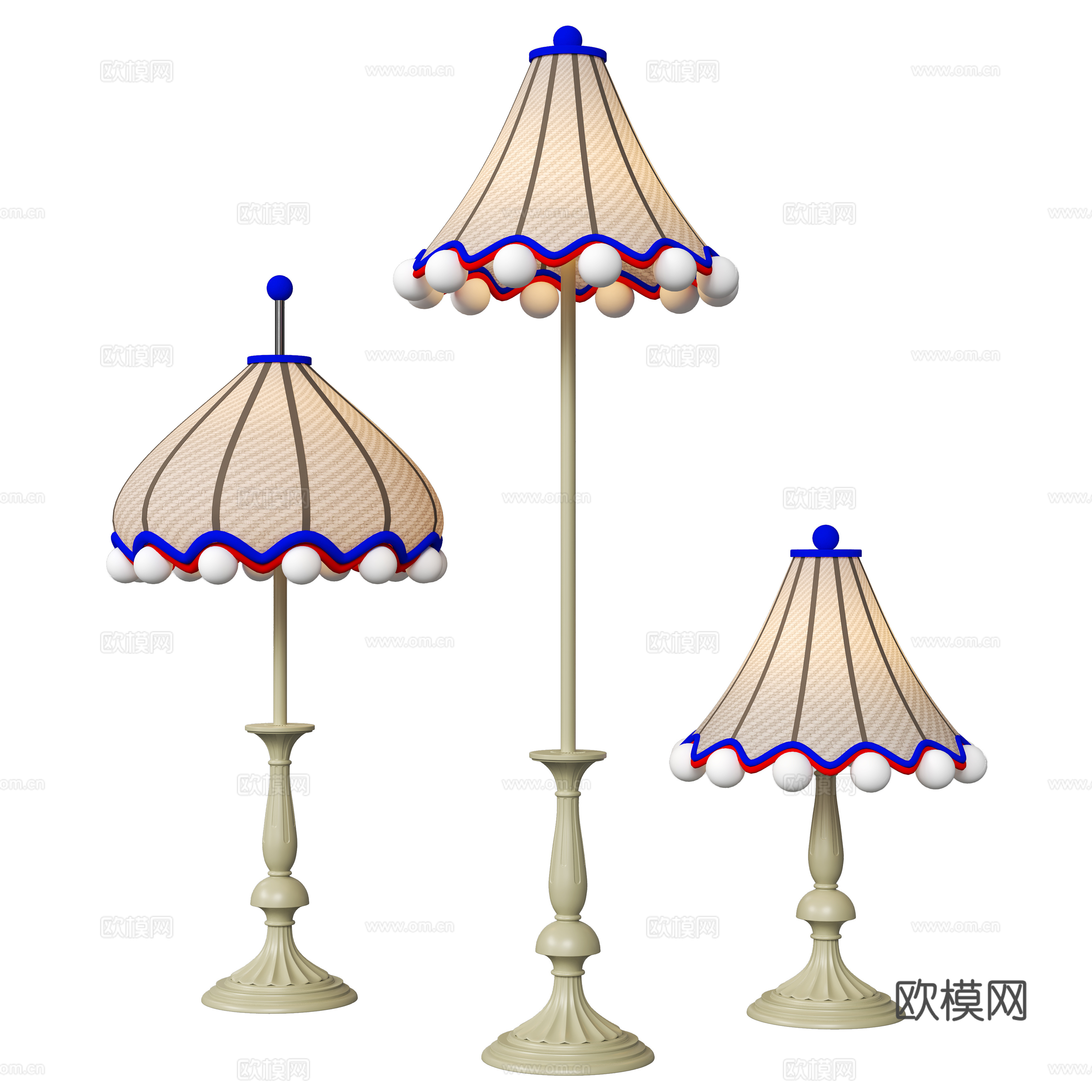 现代台灯 落地灯3d模型下载