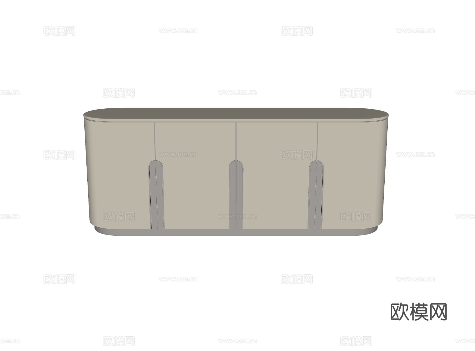 现代轻奢边柜su模型