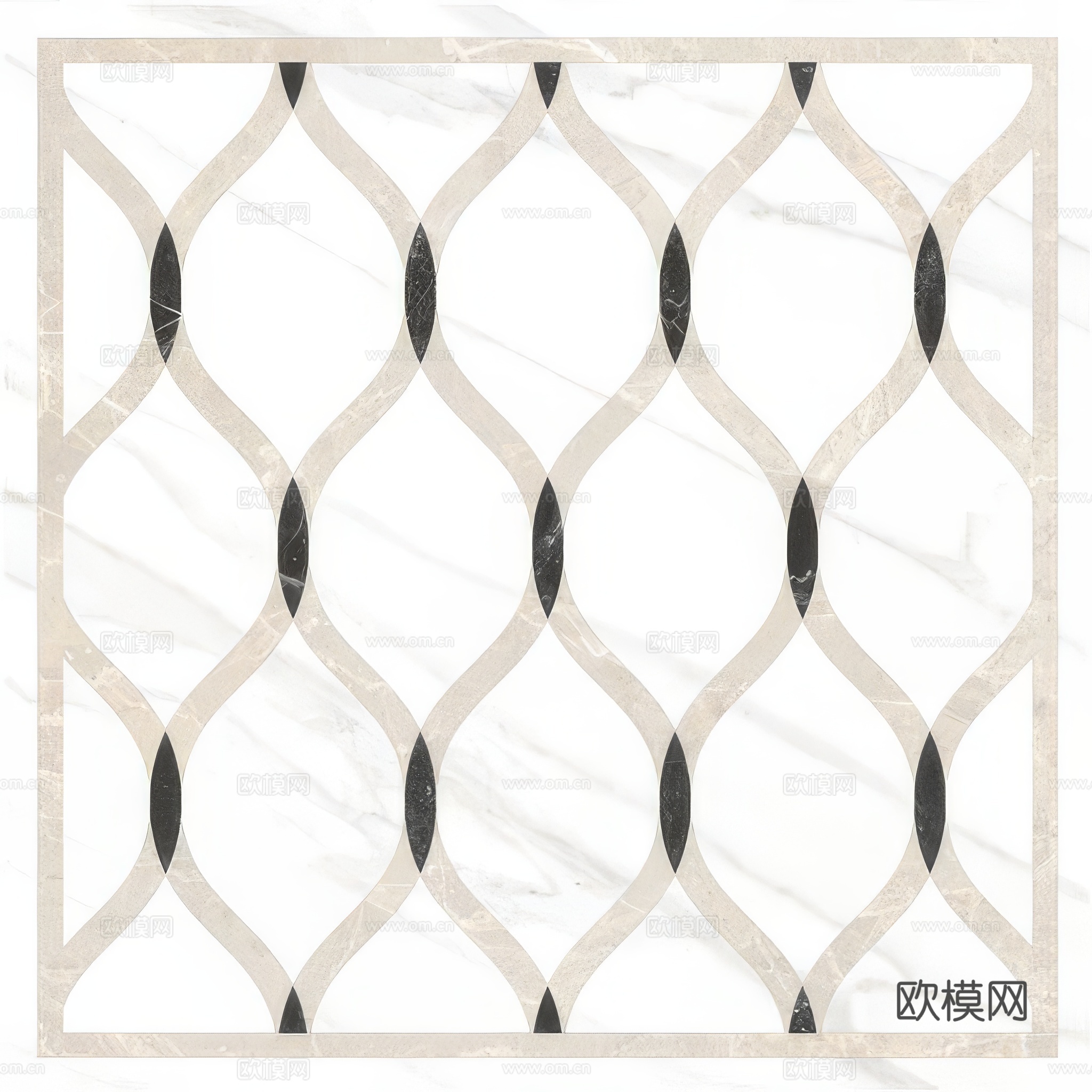 法式复古几何花砖艺术砖贴图