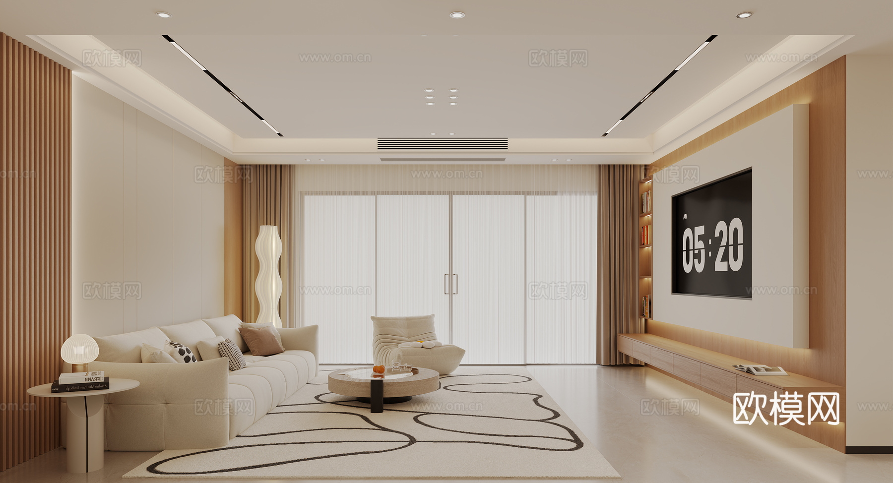 雅居乐大平层施工图及效果图（简约风格）cad施工图