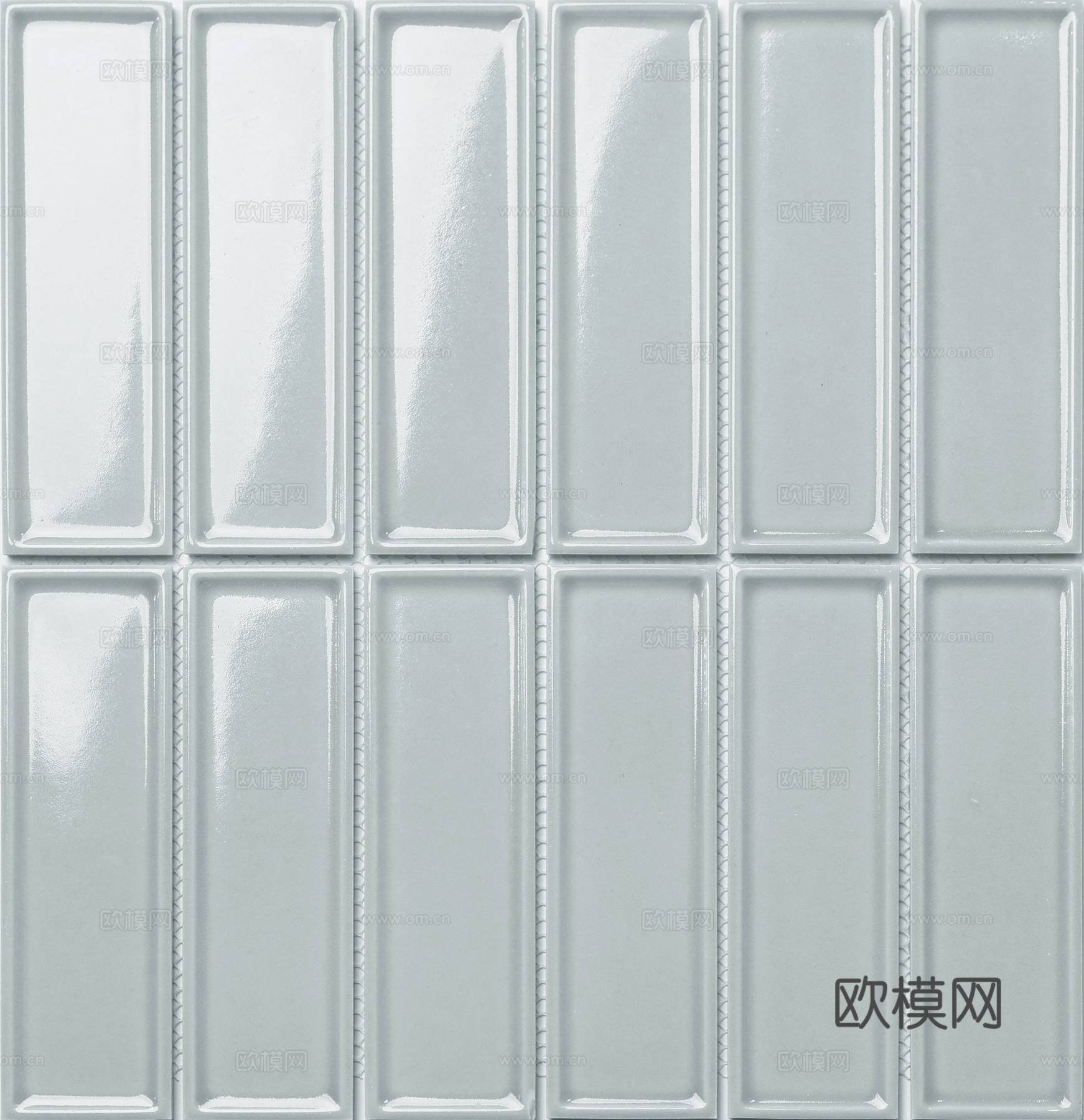 柔光雾面灰色长条砖 工业风墙面砖 PBR 无缝纹理贴图