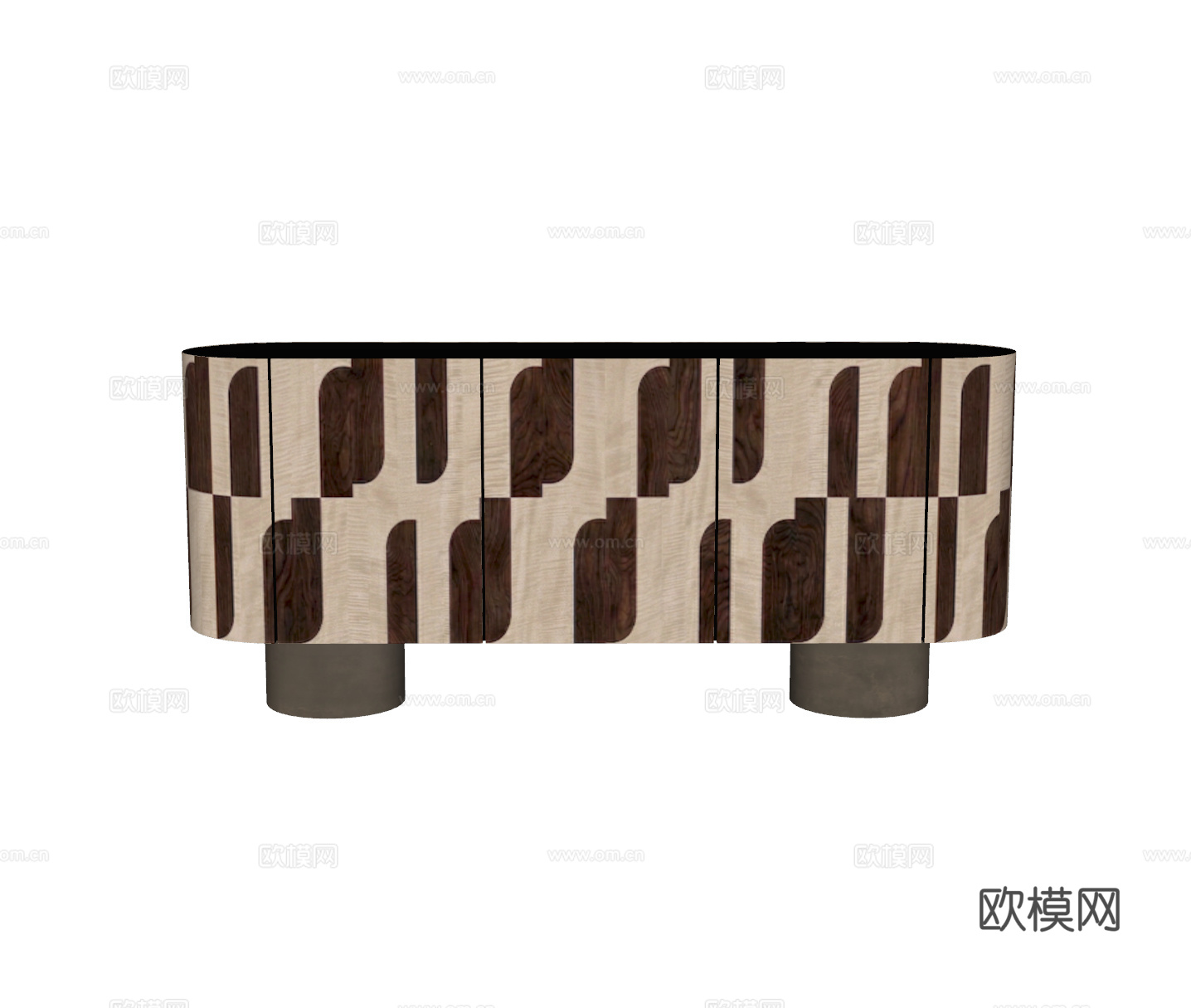 意式轻奢边柜su模型